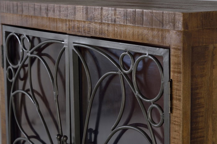 GINER Y COLOMER Vitrine en bois de manguier marron vieilli